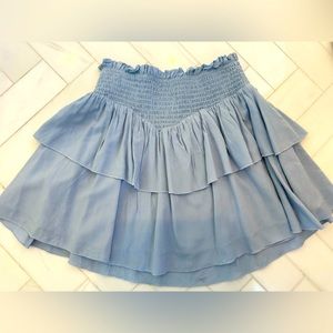 KatieJ NYC Ruffle Baby Blue Skirt